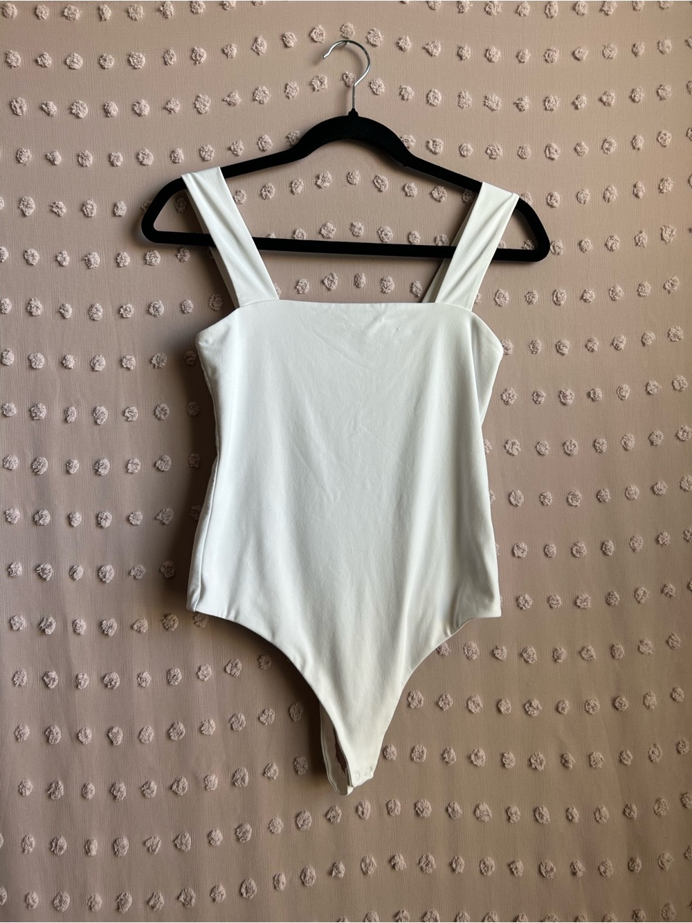 Nuuds Square Neck Tank Sleeveless Bodysuit Sz S White